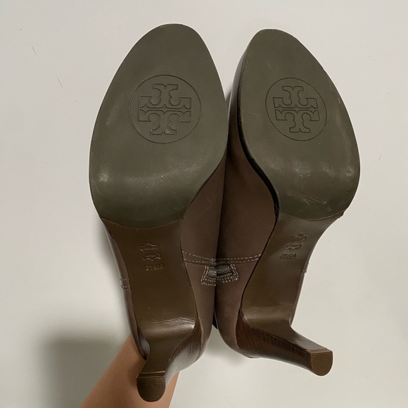 Tory Burch Bristol Brown Leather Ankle Boots Booties 8.5 - Picture 7 of 10